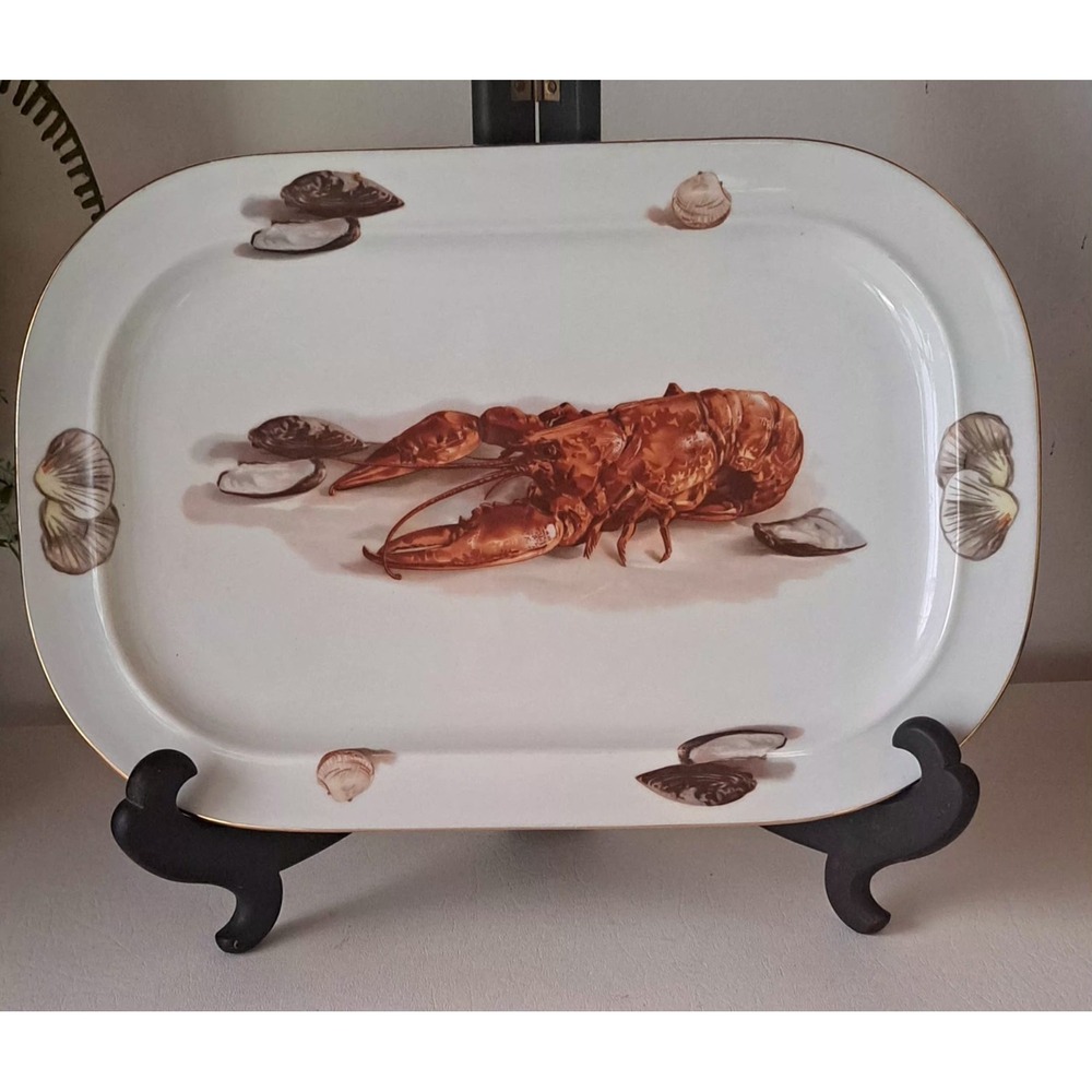 Vintage JKW Bavaria West Germany Lobster Serving Platter 15" X 10" - Picture 4 of 9